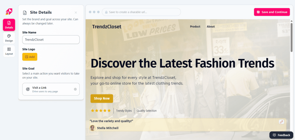 Screenshot of Mixo AI Dashboard